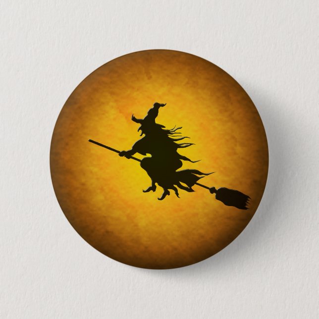 Halloween-Hexenknopf Button (Vorderseite)
