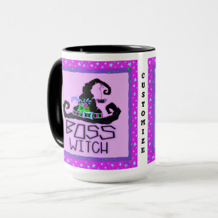 Halloween Hexenkopf Funny Lila anpassbar Tasse