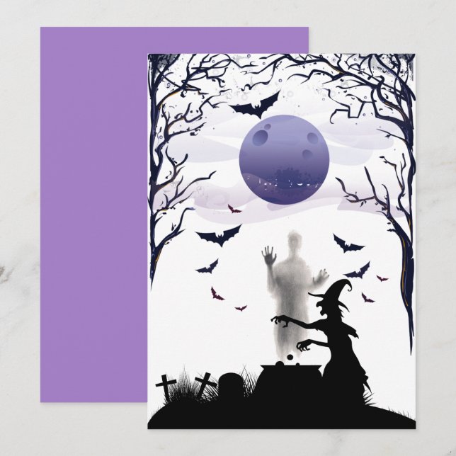 Halloween Hexenkrebstier Karte (Vorne/Hinten)
