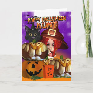 Halloween-Hexenkürbis-Kürbislaterne Karte