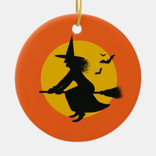 Halloween-Hexenmeister Keramik Ornament (Vorne)