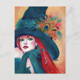 Halloween Hexenmeisterpost von Renee Lavoie Postkarte