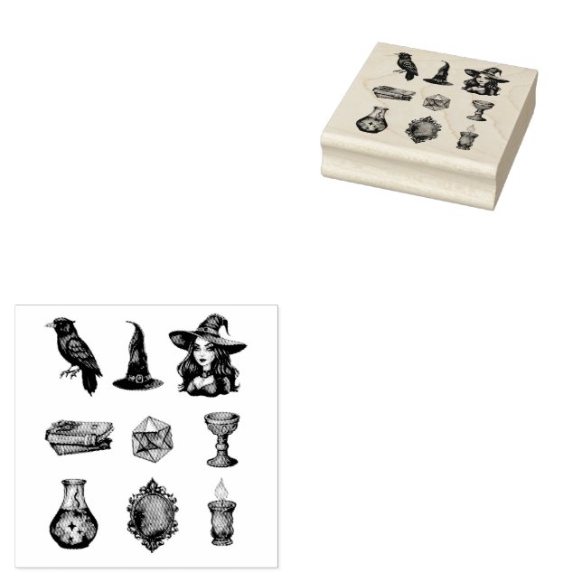 halloween Hexenpack Vintag Gummistempel (Stempel)