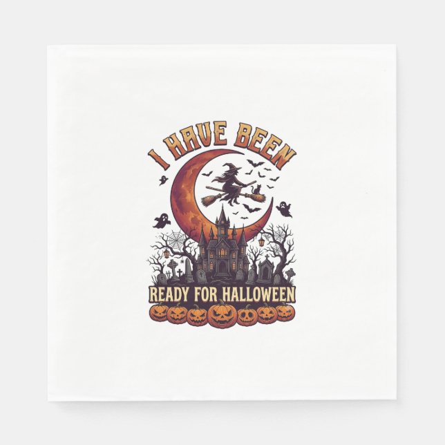 Halloween-Hexenschlossmond war bereit_1 Serviette (Vorderseite)