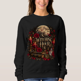 Halloween Hexenstunde Gothic Mond Rosen Hexen Hood Sweatshirt