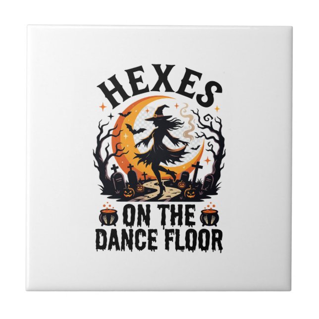 Halloween Hexentanz Nacht Fliese (Vorderseite)