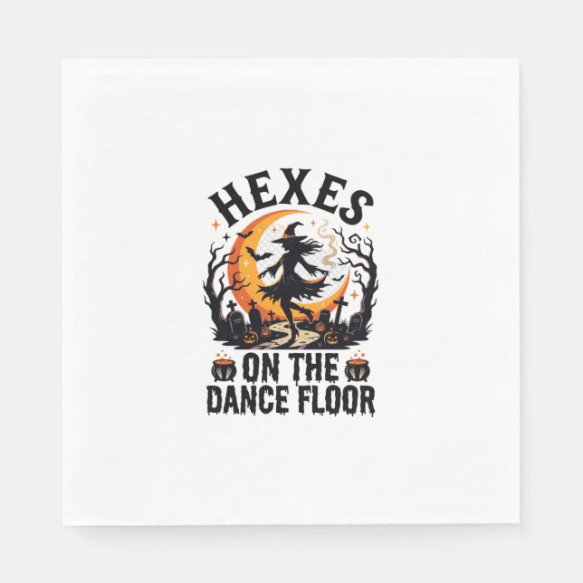 Halloween Hexentanz Nacht Serviette (Vorderseite)