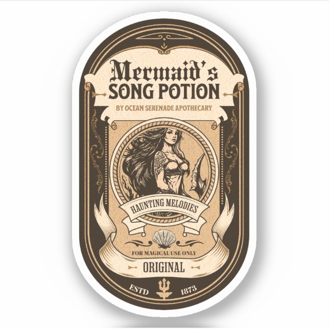 Halloween Hexentränke Apothekarflaschen-Etikett Aufkleber (Vorderseite)