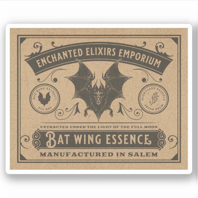 Halloween Hexentränke Apothekarflaschen-Etikett Aufkleber (Vorderseite)