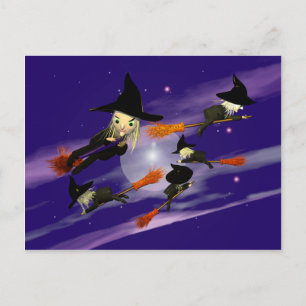 Halloween-Hexenverkehr Postkarte