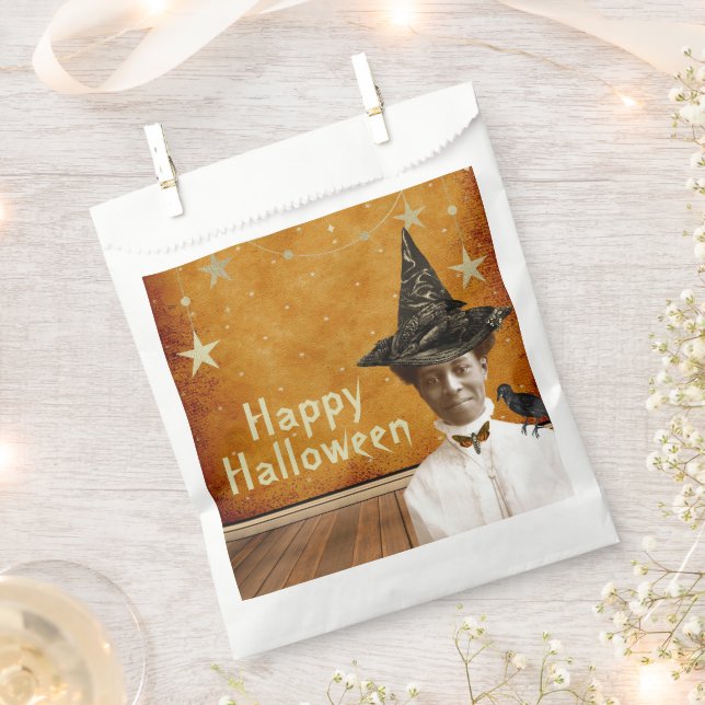 Halloween HexenVintages Foto Geschenktütchen (Ausgeschnitten)