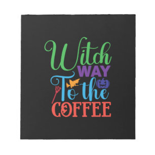 Halloween Hexenweg zum Kaffee Notizblock