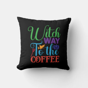 Halloween Hexenweg zur Kaffee Kissen
