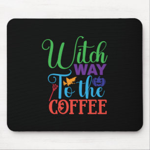 Halloween Hexenweg zur Kaffee Mousepad