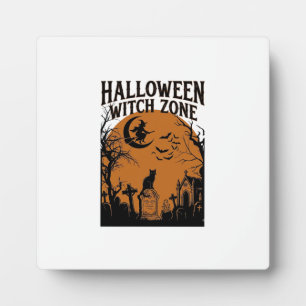 Halloween Hexenzone Schwarze Katze Friedhof Fleder Fotoplatte