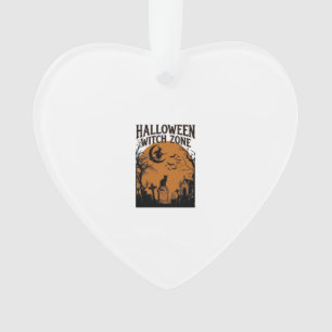 Halloween Hexenzone Schwarze Katze Friedhof Fleder Ornament