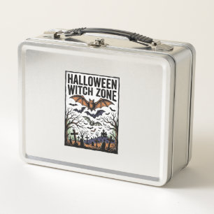 Halloween Hexenzone Vintage-Friedhof Fledermaus-De Metall Brotdose