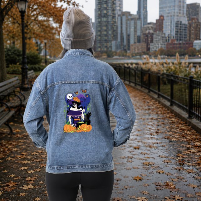 Halloween Hexenzuckerskull Jeansjacke (Von Creator hochgeladen)