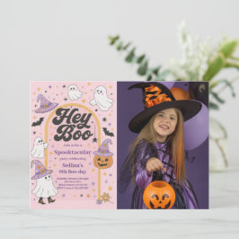 Halloween Hey Boo Niedlich Ghost Geburtstagsfeier Einladung