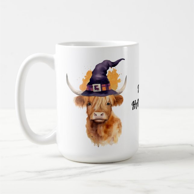 Halloween Highland Cow 15 oz Klassische Tasse (Links)