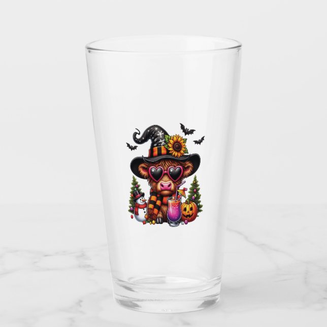Halloween Highland Cow 2 Glas (Vorderseite)