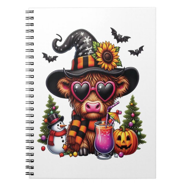 Halloween Highland Cow 2 Notizblock (Vorderseite)