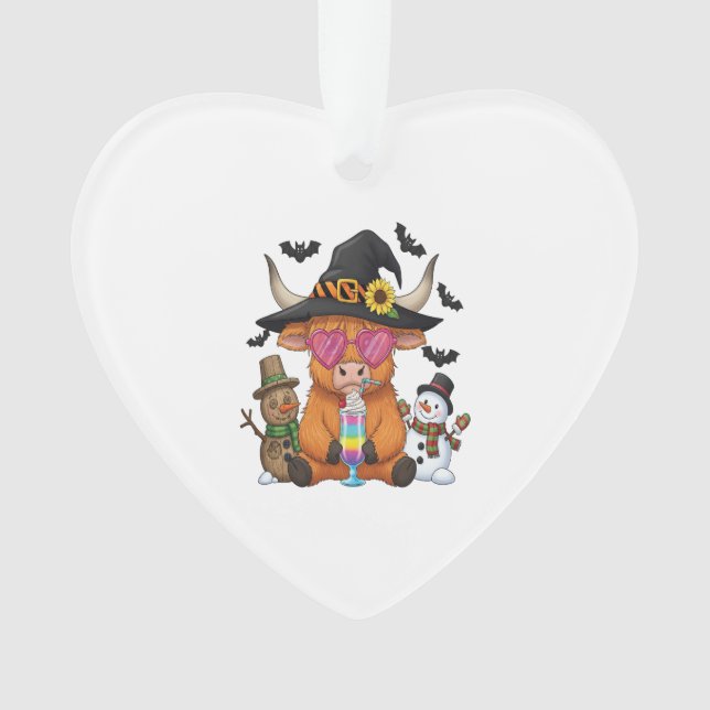 Halloween Highland Cow (2) Ornament (Vorderseite)