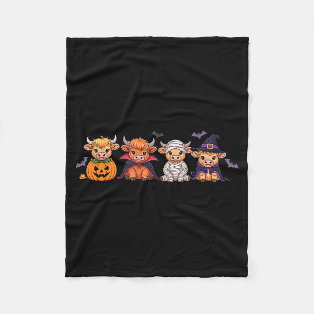 Halloween Highland Cow  Fleecedecke (Vorderseite)