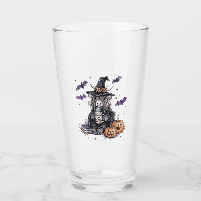 Halloween Highland Cow Glas (Vorderseite)