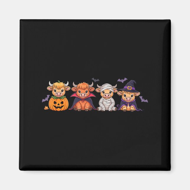 Halloween Highland Cow  Magnet (Vorne)