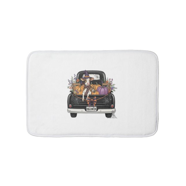 Halloween Highland Cow mit Truck Badematte (Vorderseite)