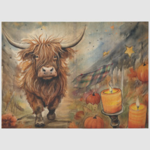 Halloween Highland Cow Portrait Ephemera Seidenpapier