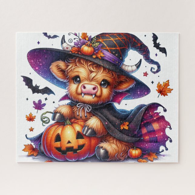 Halloween Highland-Kuh Puzzle (Horizontal)