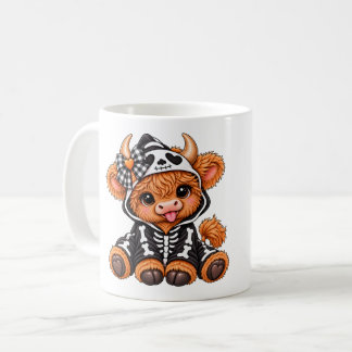 Halloween Highland-Kuh-Skelett-Tasse Kaffeetasse