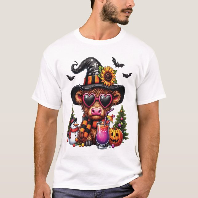 Halloween Highland-Rind 2 T-Shirt (Vorderseite)