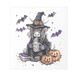 Halloween Highland-Rind Notizblock