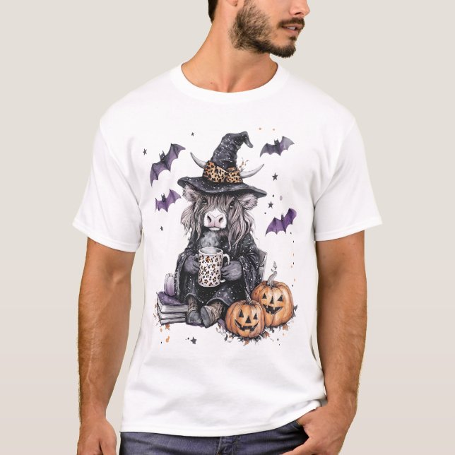 Halloween Highland-Rind T-Shirt (Vorderseite)