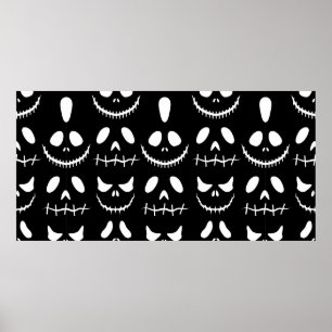 Halloween Hintergrund. Nahtloses Muster mit Halbwe Poster
