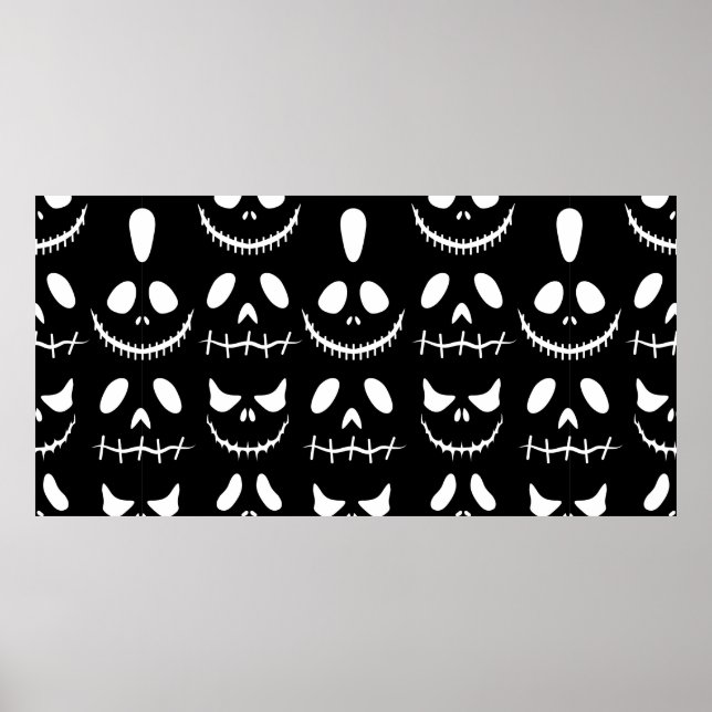 Halloween Hintergrund. Nahtloses Muster mit Halbwe Poster (Vorne)