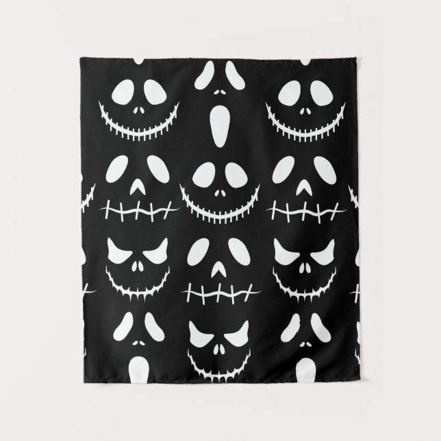 Halloween Hintergrund. Nahtloses Muster mit Halbwe Wandteppich (Vorderseite)