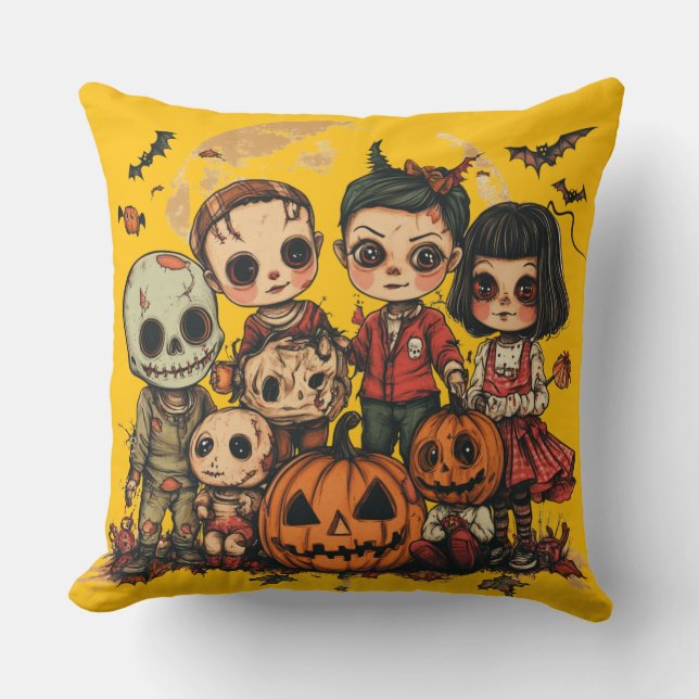 Halloween 🎃 Hinterzimmer Kissen (Vorderseite)