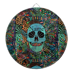 Halloween Hippie Skull Thunder_Cove Dartscheibe
