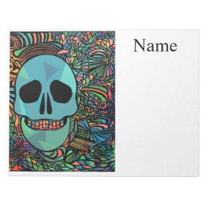 Halloween Hippie Skull Thunder_Cove Notizblock