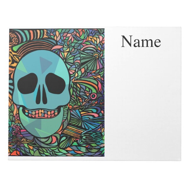 Halloween Hippie Skull Thunder_Cove Notizblock (Vorderseite)
