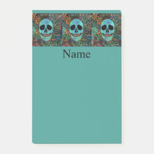 Halloween Hippie Skull Thunder_Cove Post-it Klebezettel