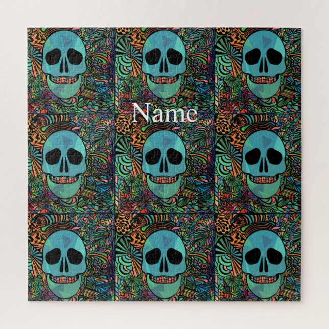 Halloween Hippie Skull Thunder_Cove Puzzle (Vertikal)