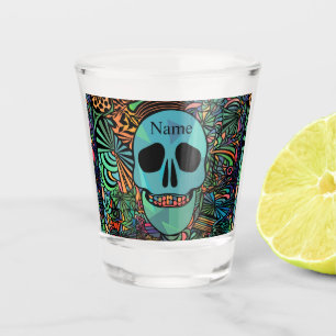 Halloween Hippie Skull Thunder_Cove Schnapsglas