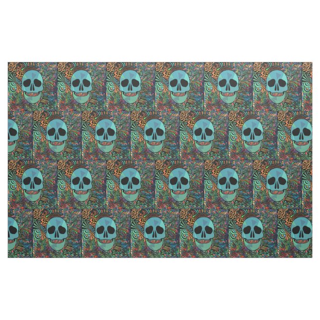 Halloween Hippie Skull Thunder_Cove Stoff (Fat Quarter (45,7 x 55,9 cm))