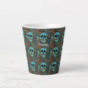Halloween Hippie-Totenkopf Thunder_Cove Milchtasse