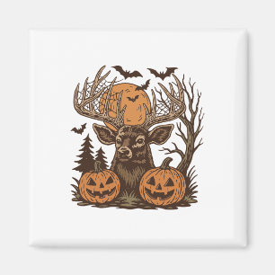 Halloween-Hirsch Gruselwald Bock Kürbisjagd Magnet